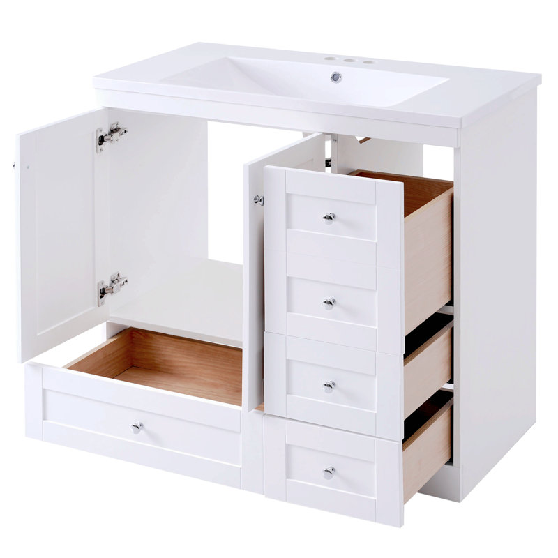Rangement pour salle de bain Rimpy, Blanc