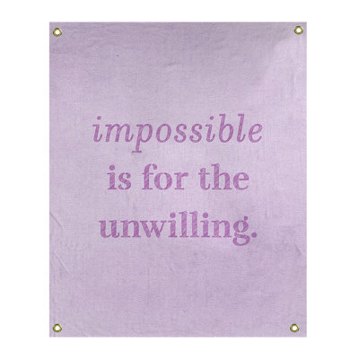 Tapisserie quote « impossible à écrire » en polyester