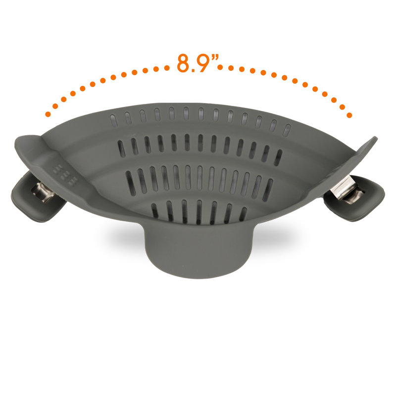 Cheer Collection Silicone Colander, Grey