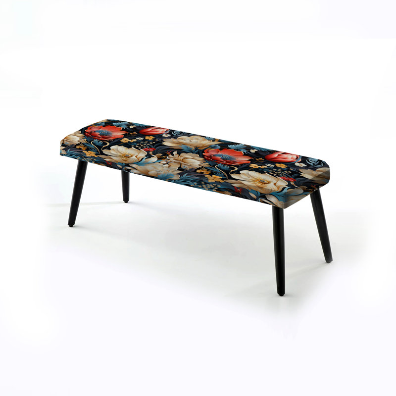Banc rétro floral beige et corail Nostalgia