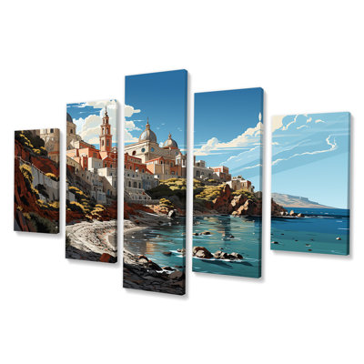  «Italian Coastal Village II - Landscape Italy Multipanel Wall Art
