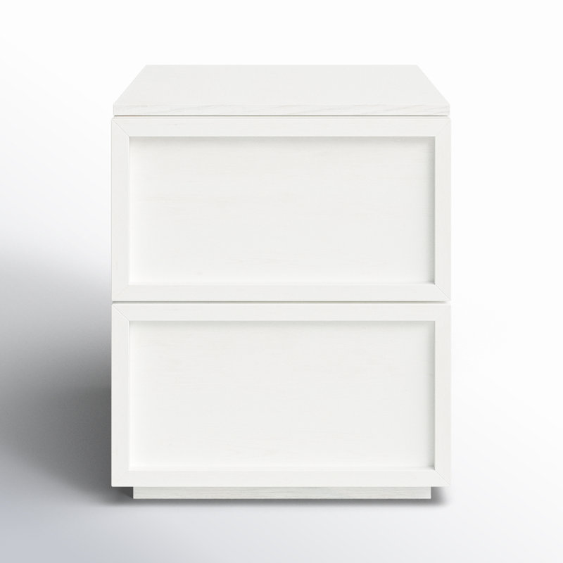 Hudson 2-Drawer 17.7" Nightstand, White Washed
