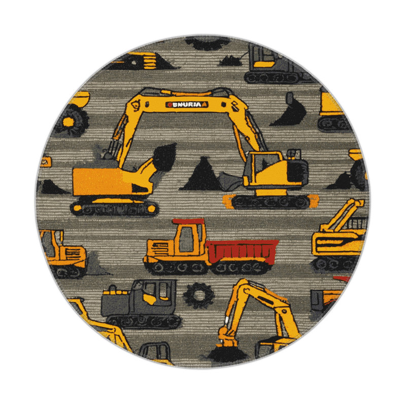 Tapis intérieur et extérieur gris Transport, Rond 5 pi