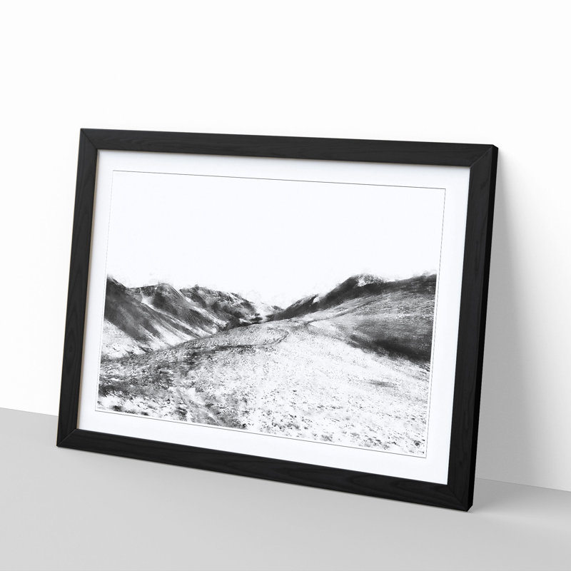 Path Through the Lake District - Picture Frame Graphic Art Print, Black, 45cm H x 63cm W x 2cm D
