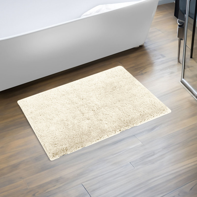 Better Trends Haven Collection 100% Polyester 2100 GSM Bath Rug, Non-Slip TPR Backing, 21" x 34" Soft, Absorbent & Quick Dry Rug for Bathroom, Shower, Tub, Vanity & Sink Area, Ivory