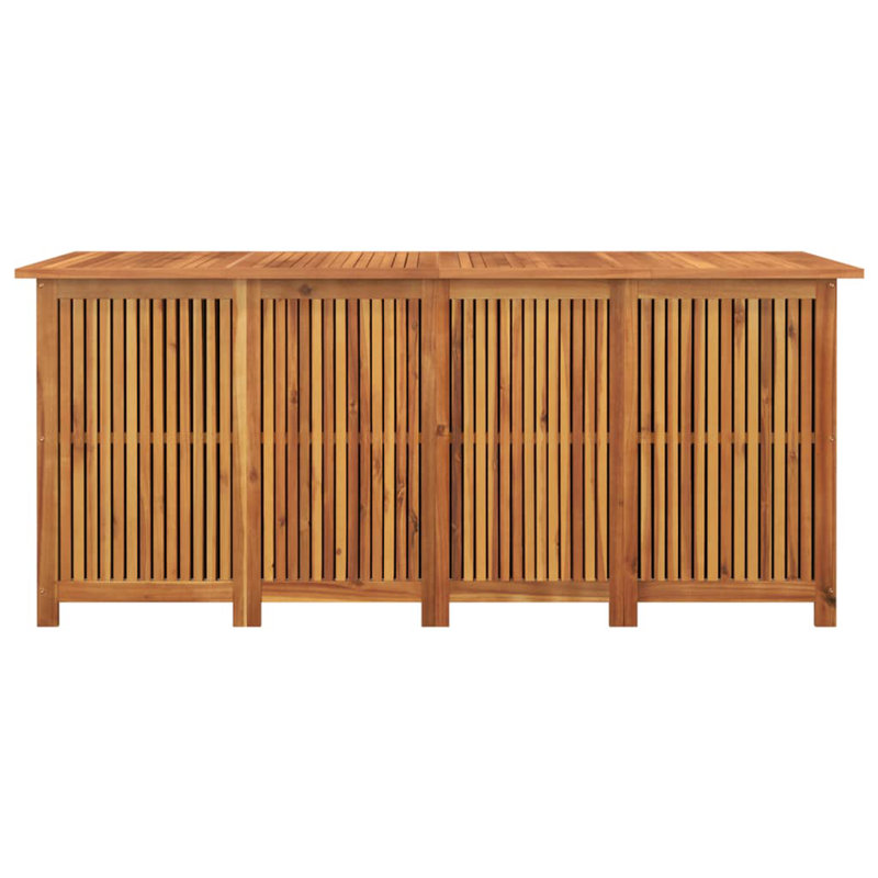 Ebern Designs Meradith 175cm W Water Resistant Acacia Solid Wood Deck Box in Brown