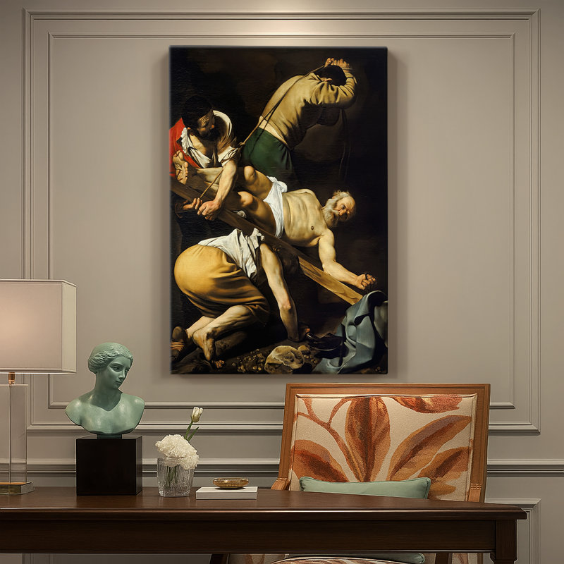 La Crucifixion de Saint-Pierre - Toile tendue avec châssis par Caravaggio, 18 x 27