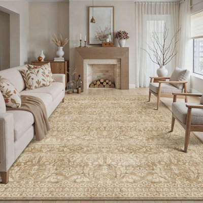 Tapis oriental rétro brun clair Eva