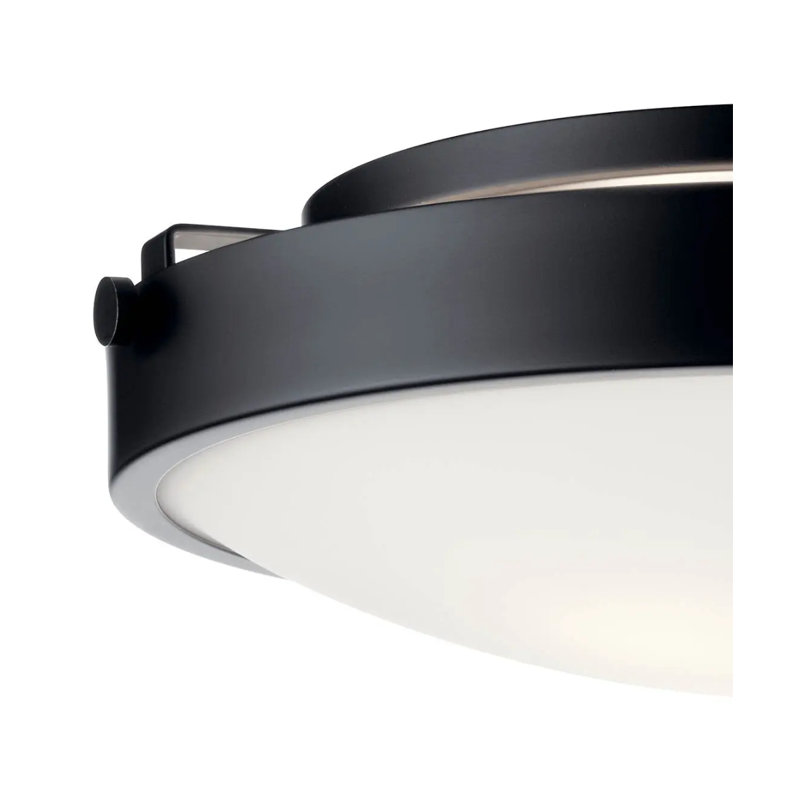 Plafonnier encastré 3 lumières l 17 po avec abat-jour en verre blanc satiné gravé Lytham