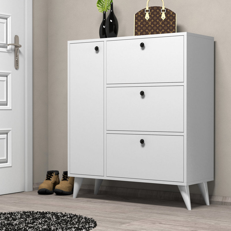 Armoire de rangement pour chaussures 9 paires, Blanc