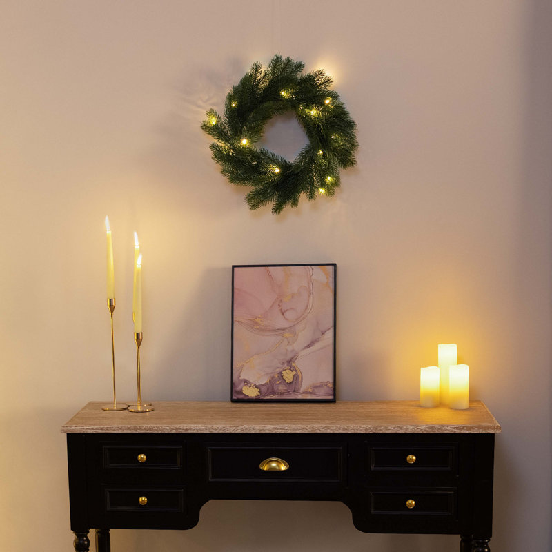 Faux Lighted 50.8cm Wreath