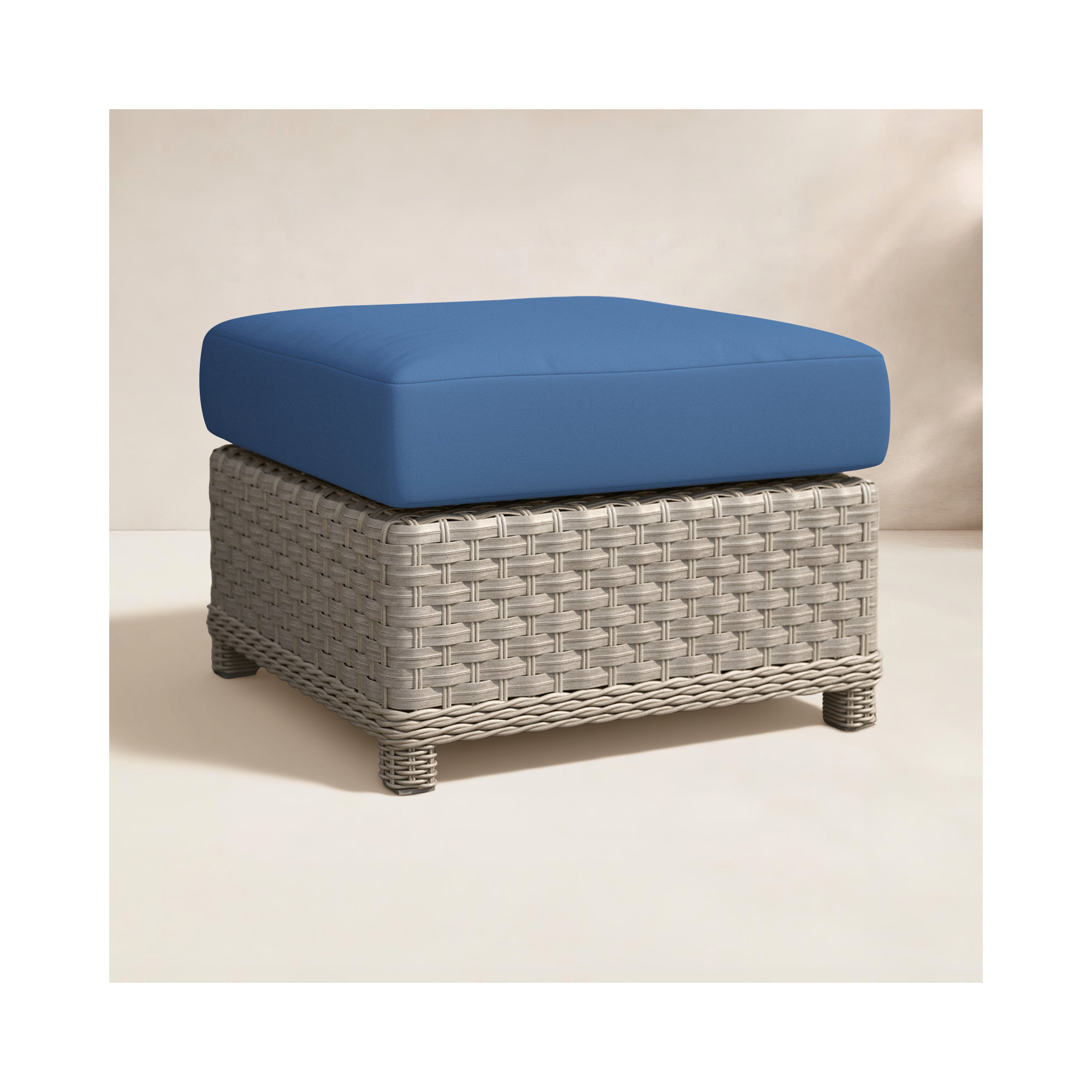 Sky Outdoor Ottoman with SunbCushion, Sparkle Nautical Outdura®