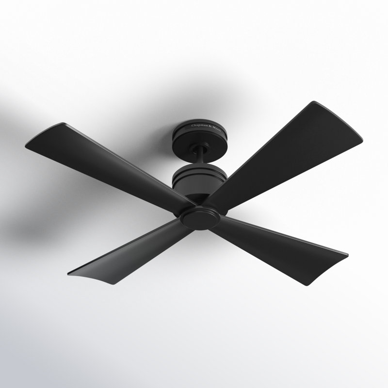 Launceton Downrod Ceiling Fan, Midnight Black