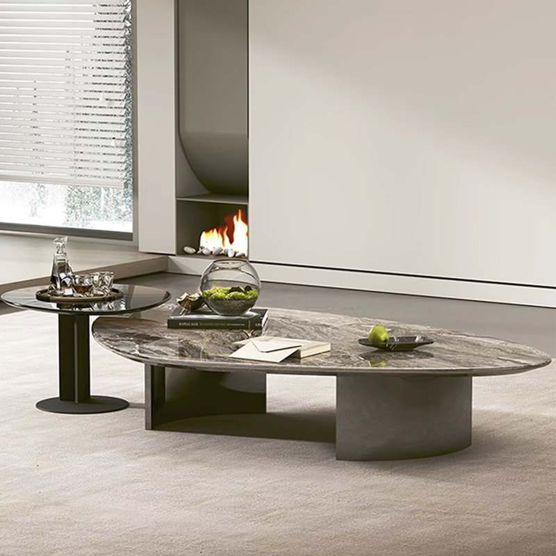 Orren Ellis Modern Stone and Glass Coffee Table Set - Wayfair Canada