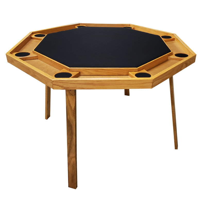 Table de poker 46 po, Chêne espagnol, Vinyle noir