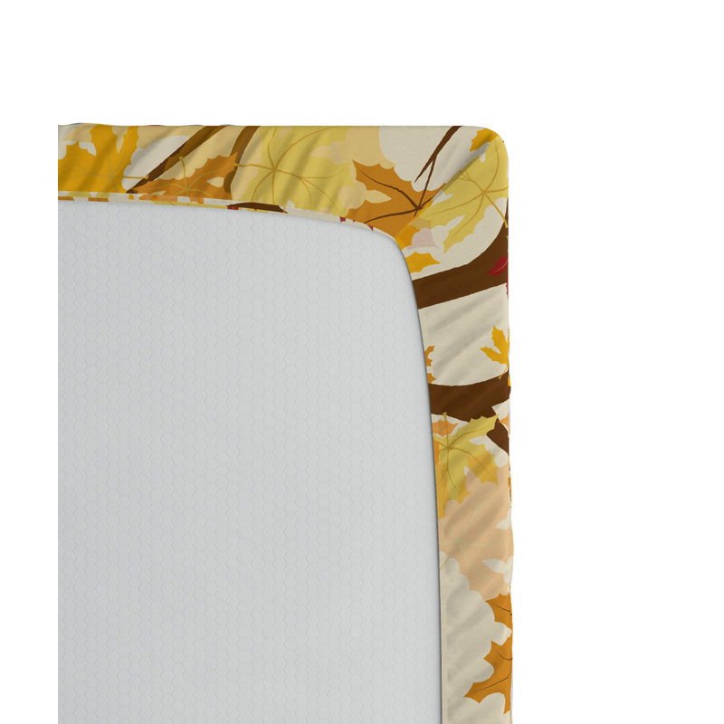 Thanksgiving Turkey Print Queen Microfiber Fitted Sheet