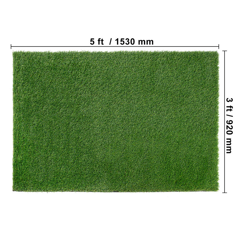 VEVOR 3 x 5 ft UV-Resistant Artificial Grass Turf with Drainage Holes