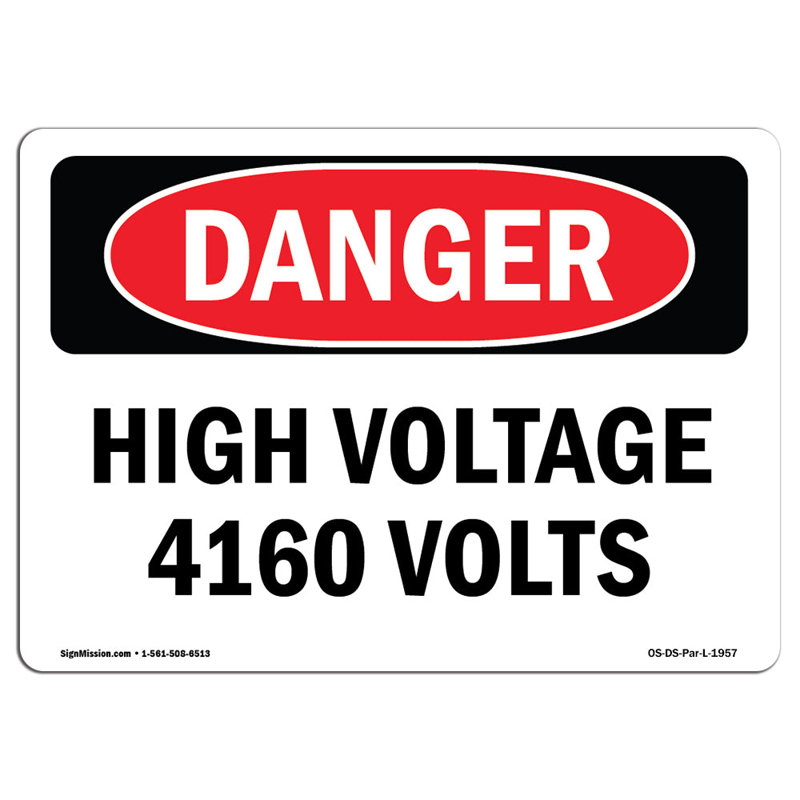 Signe de danger, H 12 po x l 18 po x P 0,1 po