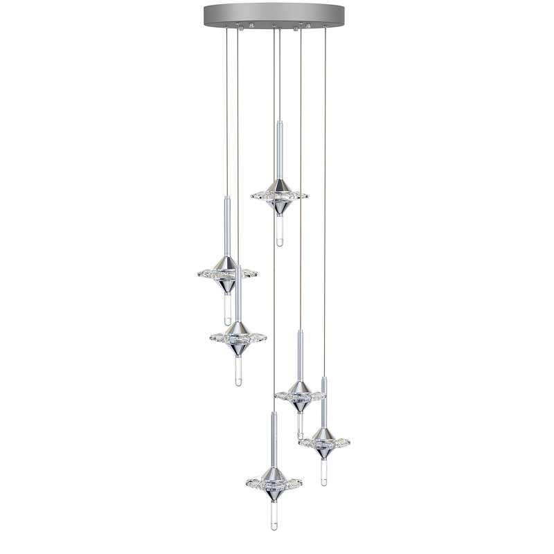 Joshkun 6 - Light Crystal Tiered Integrated LED Chandelier