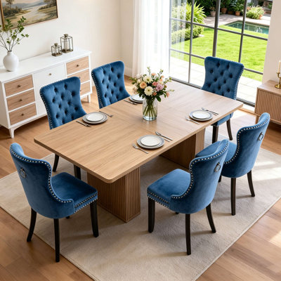 63"-78.74" Extendable Dining Table Set with Storage Base & Velvet Upholstered Chairs, Wooden Scratch-Resistant Finish, Rounded Safe Corners, Modern Rectangular Dining Table Set for Kitchen/Dining Room, Seats 4-8