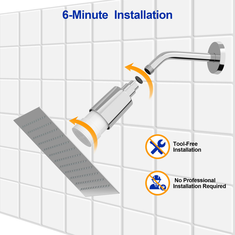 10 Inch Filtered Rain Shower Head SUS304 Stainless Steel With 16-Stage Water Filter