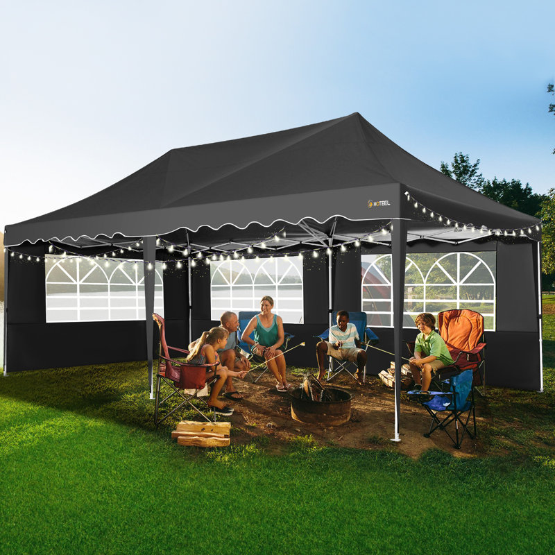 Broche 3m x 6m Metal Party Tent, Black