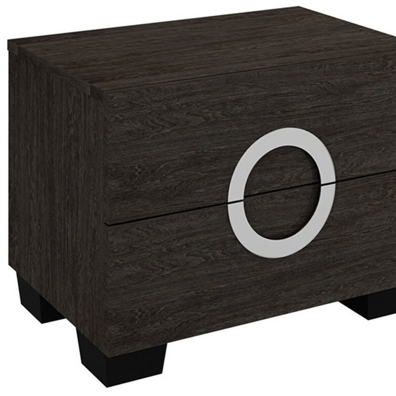 Table de chevet 2 tiroirs Aurik, Gris