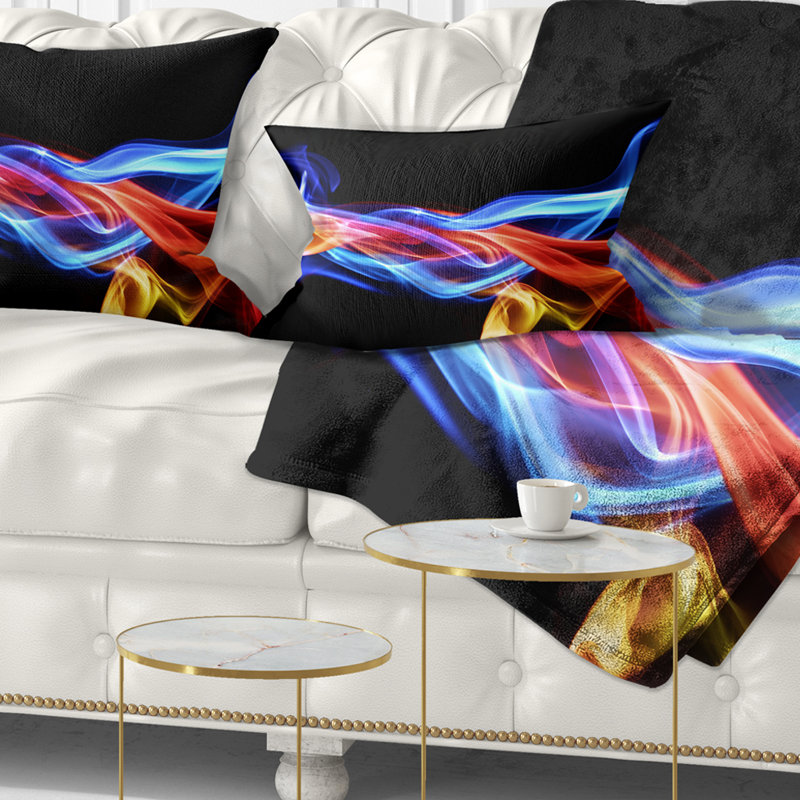 Fire and Ice Design Abstract - Coussin décoratif à imprimé abstrait