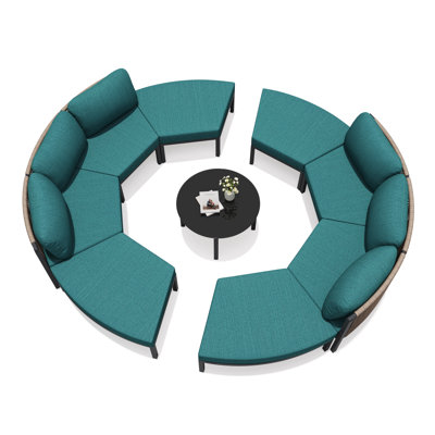 Ensemble de conversation pour terrasse 8 personnes avec table basse