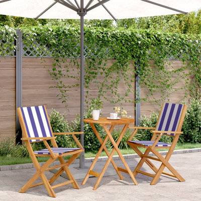 2 - Person Wood Patio Dining Set with Round Table
