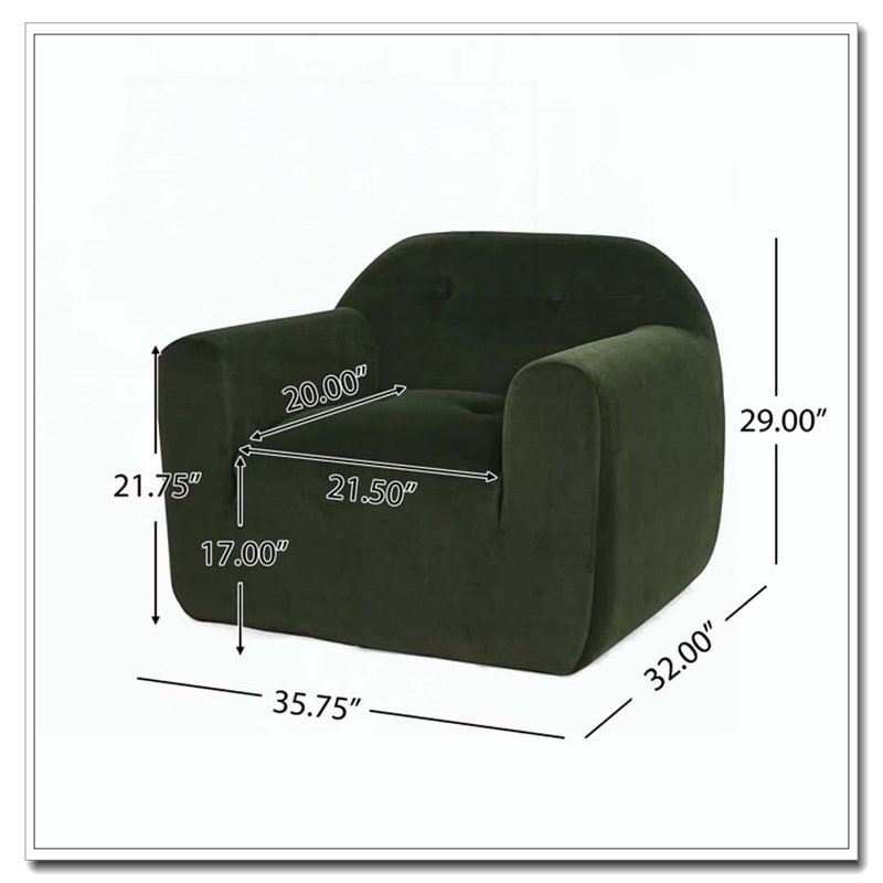 Fauteuil d'appoint 35,75 po, Sauge