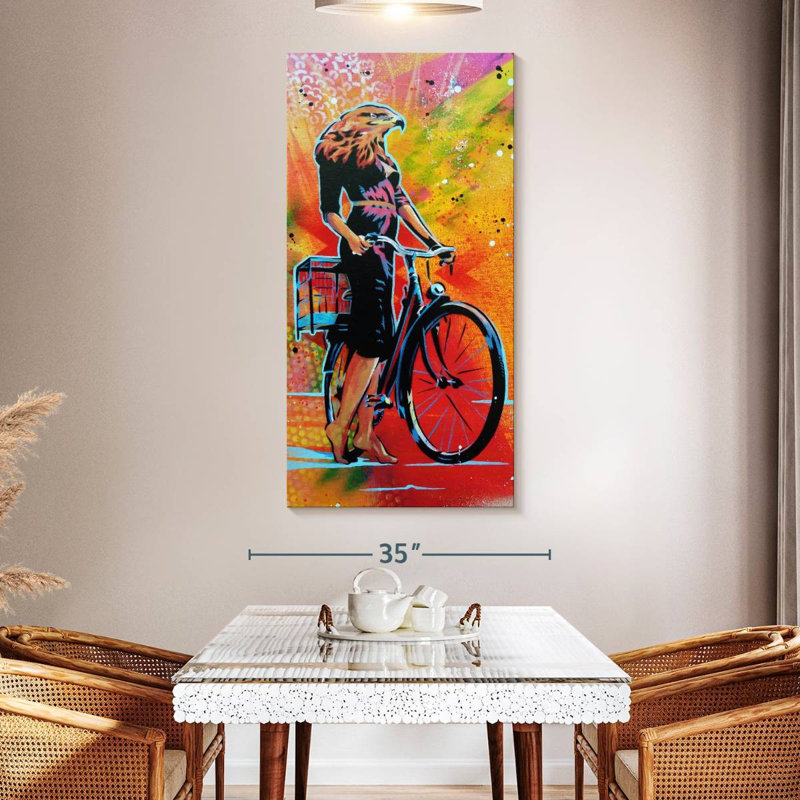 Cycle Roaring, 54" H x 27" W