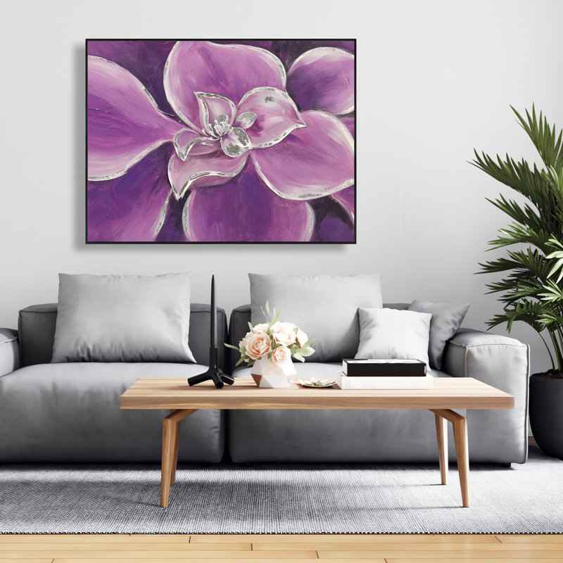 Mauve fleur gros plan - Art contemporain encadré