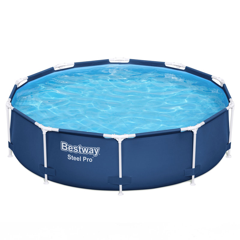 Bestway Steel Pro Round Above Ground Pool Set with DuraPlus Liner, 10' W x 30" H