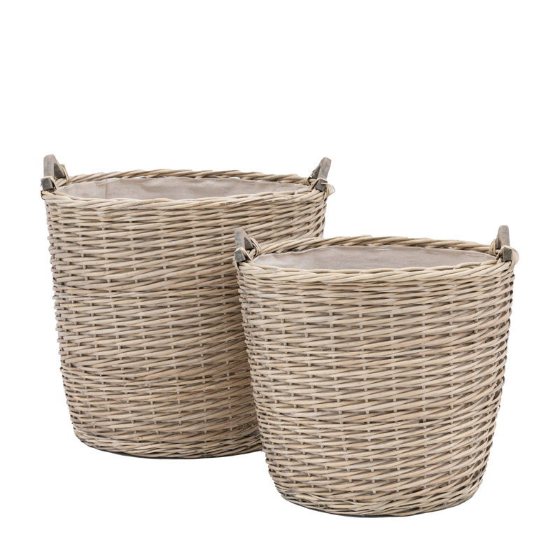 Bay Isle Home Wicker / Willow / Linen Decorative Basket