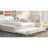 Upholstered Platform Bed with USB and Trundle, Beige-747589654