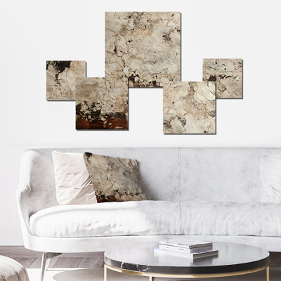 Cinzia - Champagne Square Wall Art Set Of 5