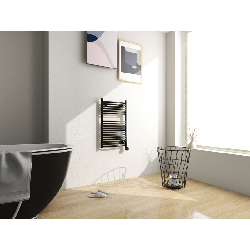 Chauffe-serviettes mural électrique, H 31,5 po x l 19,69 po x P 2,75 po, Noir mat