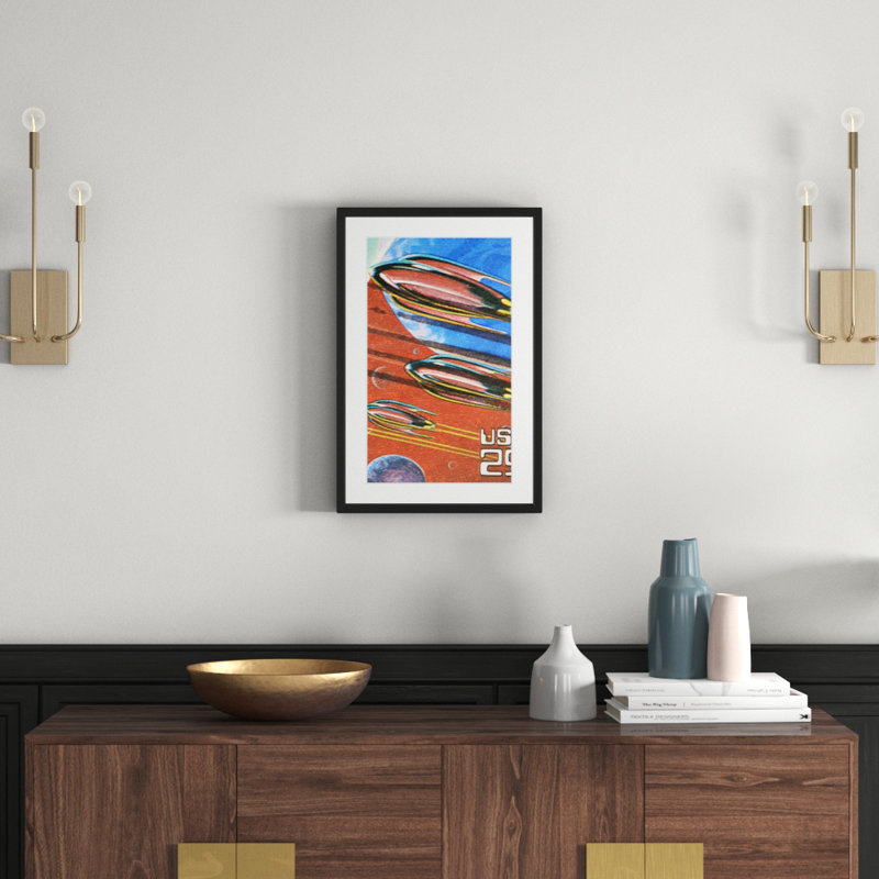 Rockets In Space - Painting on Canvas, 61cm H x 41cm W x 3.81cm D