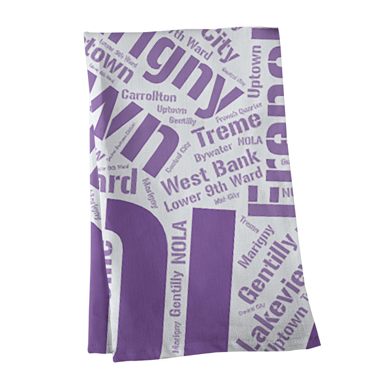 Serviette à thé « districts », Mauve, Nouvelle-Orléans