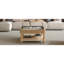 Table basse carrée à plateau relevable cannelé avec rangement caché et ouvert-784332439