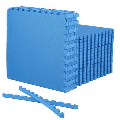 CAP Interlocking Exercise Foam Mats, 96 SQ.FT Diamond, TATAMI, T-Pattern 1-Inch Thickness Tiles