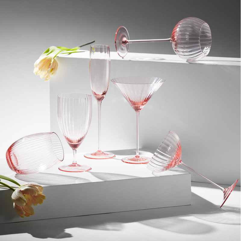 Quinn Handmade Crystal Martini Glass, Rose
