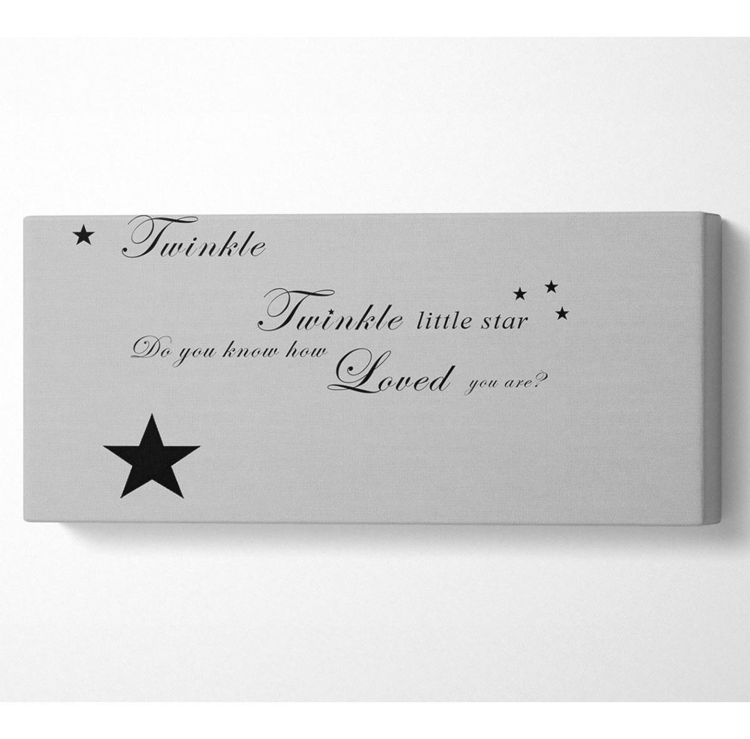 Kinderzimmer Zitat Twinkle Twinkle Little Star 1 Grau Panorama-Leinwand