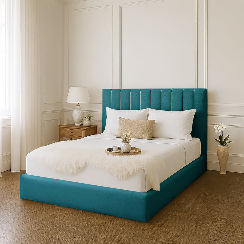 Mahida Upholstered Storage Bed, Mallard, Double (4'6)