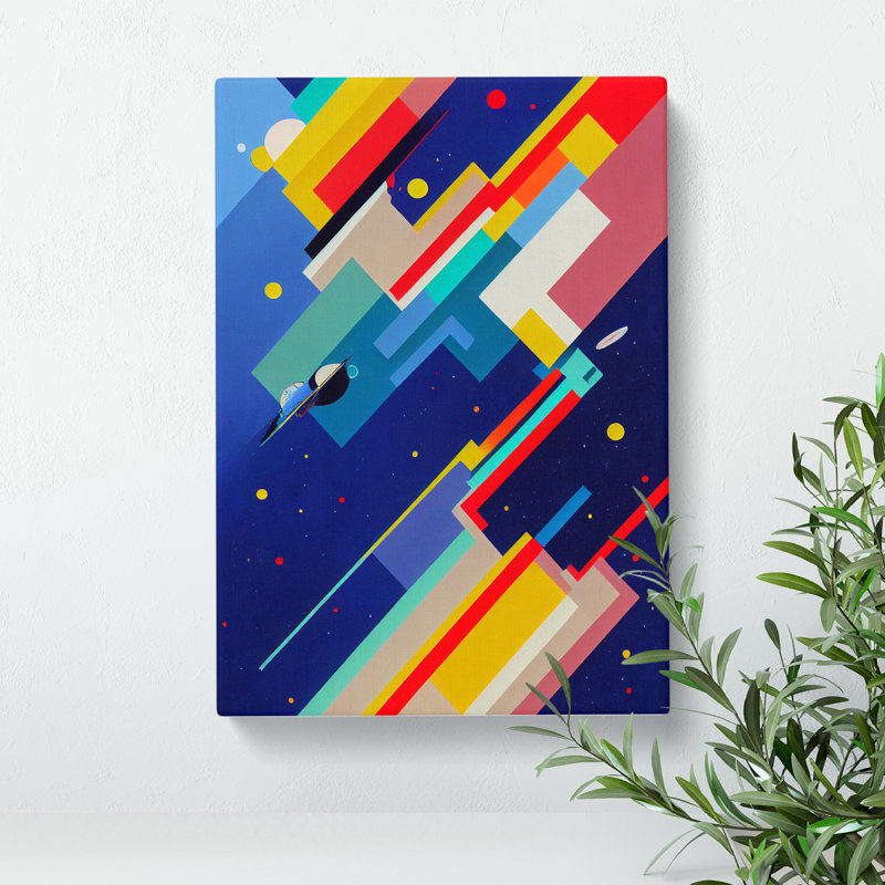 Abstract Spaceship Rocket Art No.1 - Wrapped Canvas Print, 50cm H x 35cm W x 3cm D