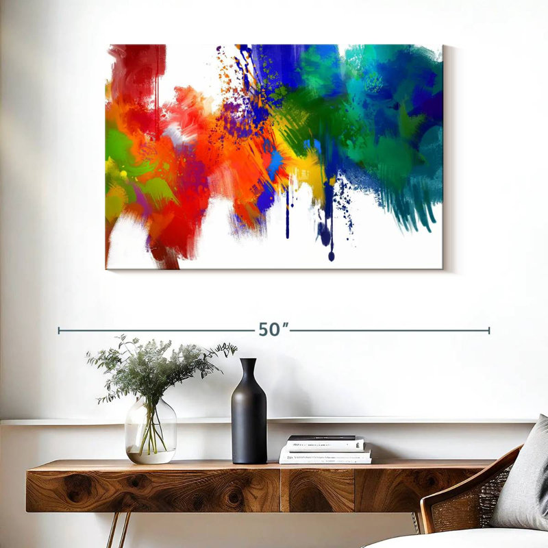 Avery Abstract Paint Splash, 26" H x 39" W