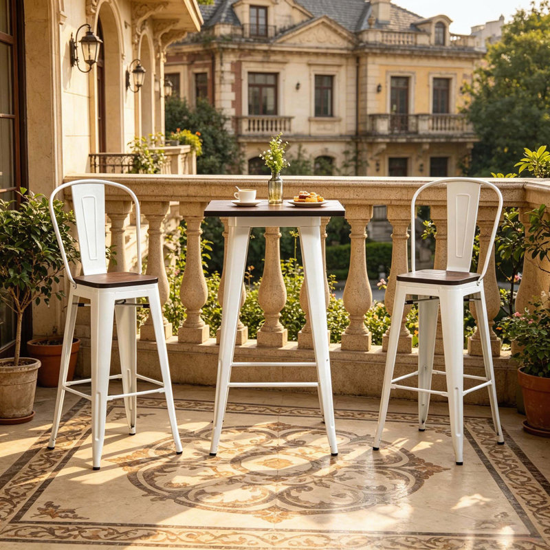 Ensemble 3 pièces de table de bar et chaises