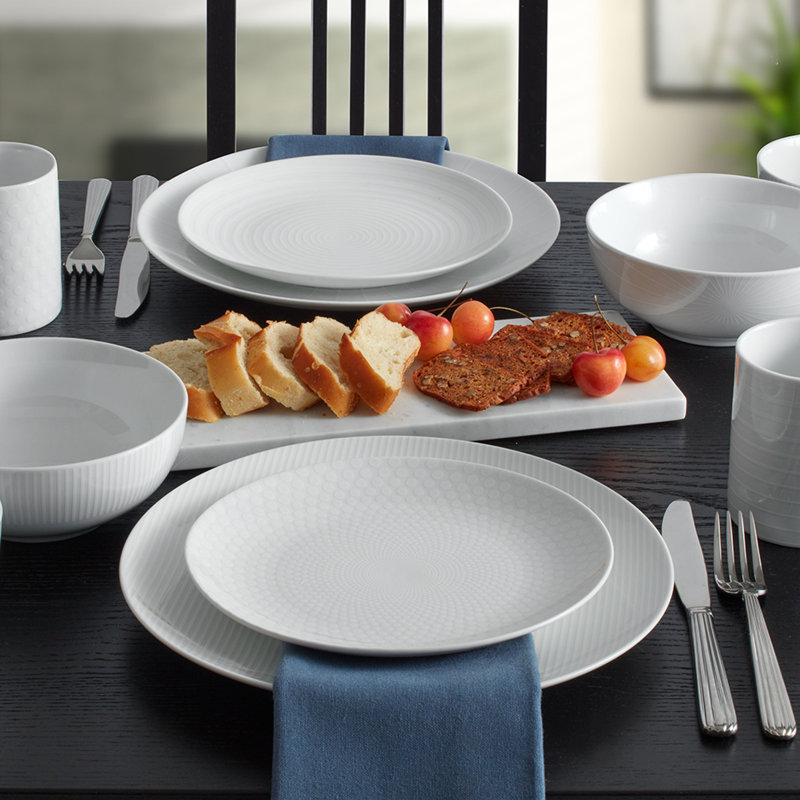 Service de table en porcelaine blanche 40 pièces Cheers, service pour 8