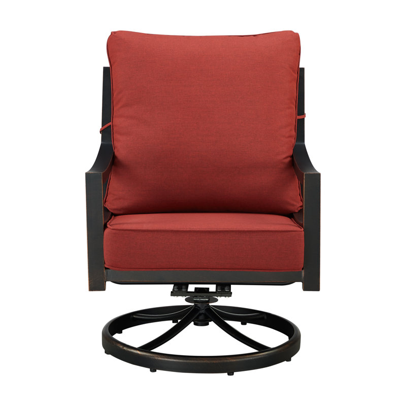 Hudson Outdoor Swivel Lounge Chair, Red